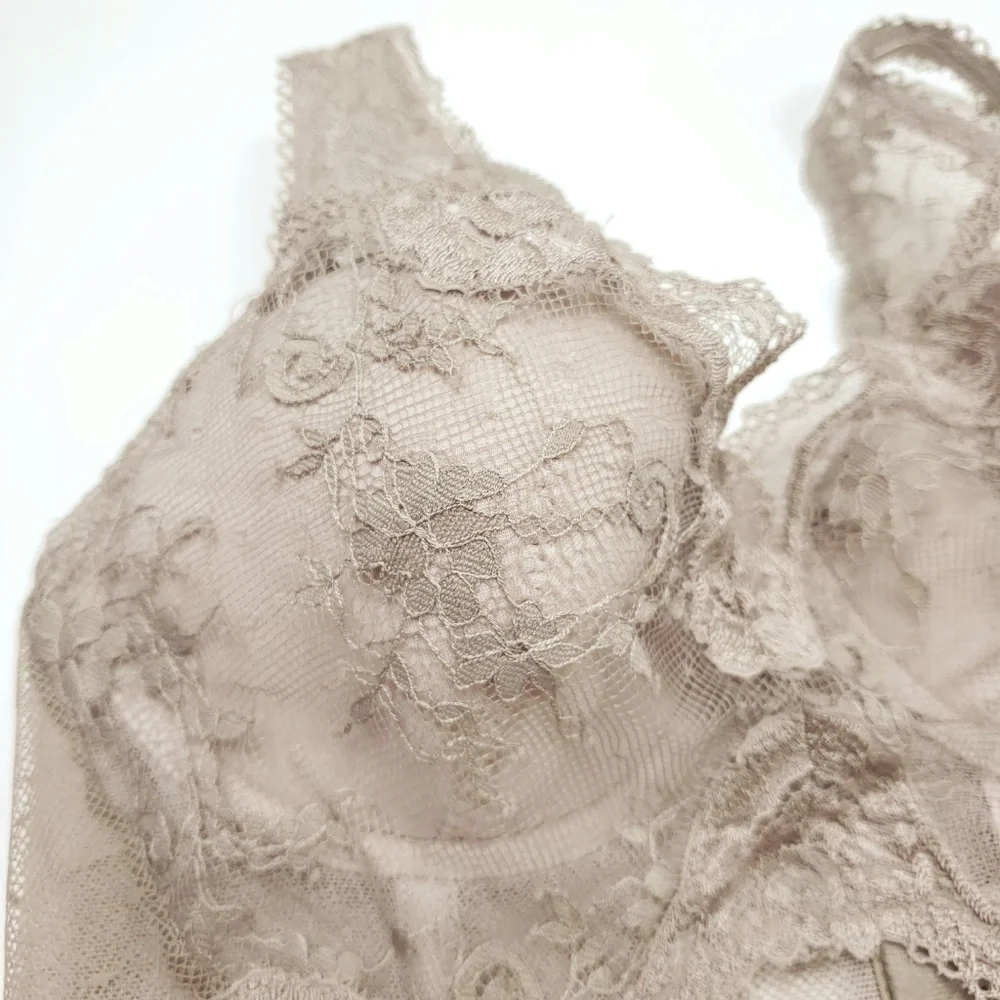 Victoria's Secret lined demi pewter lace bra 34D new with tags - Picture 4 of 4